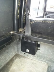 Installed seat belt housing box